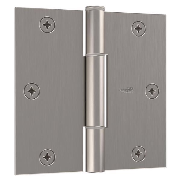 National Hardware National Hardware Squeak Guard 3.5 in. L Satin Nickel Door Hinge 3 pk N830-448 - main